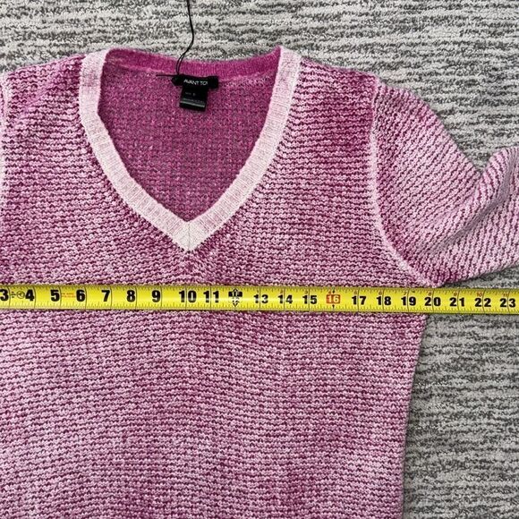 NWT Avant Toi STITCH V NECK Sweater Dark Rose Small Cotton/Linen - Picture 7 of 12
